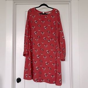 Ann Taylor Loft Plus size floral pink dress, size 18 womens